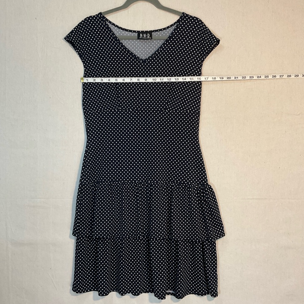 NEW WOMEN DESIGN- VINTAGE navy Polka Dot Women's Dress, MADE IN CANADA 🇨🇦 
A+++
